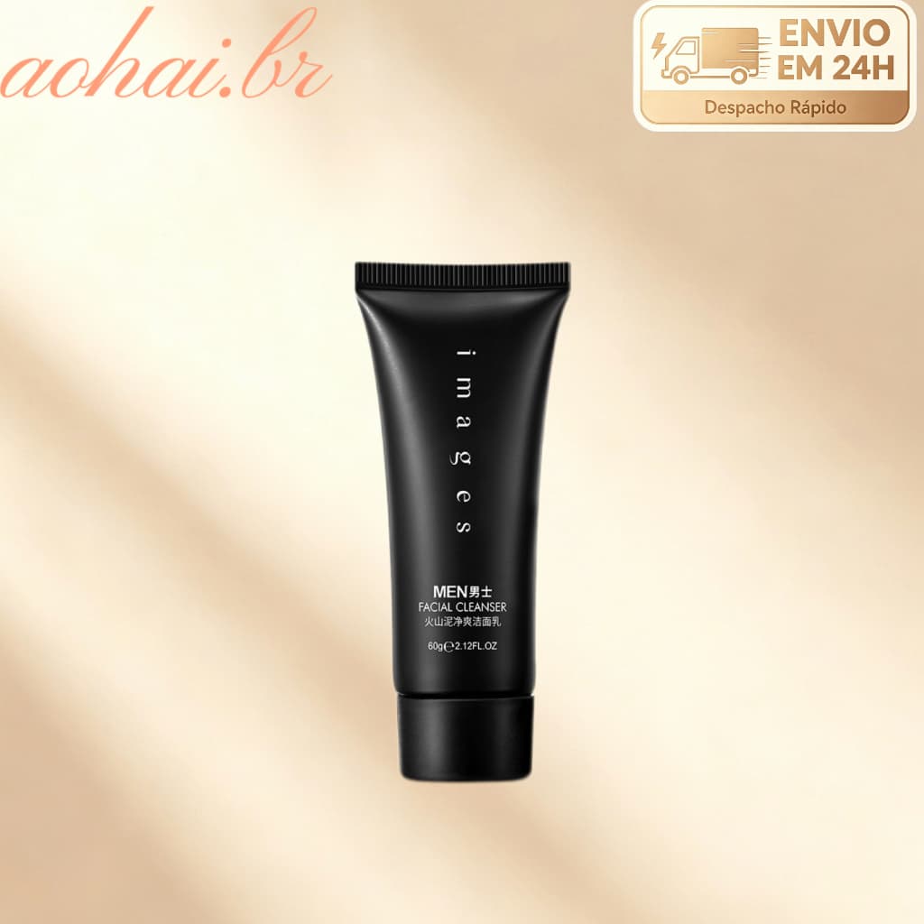 Limpador de lama vulcânica refrescante suave limpeza profunda hidratante pele limpador Facial masculino