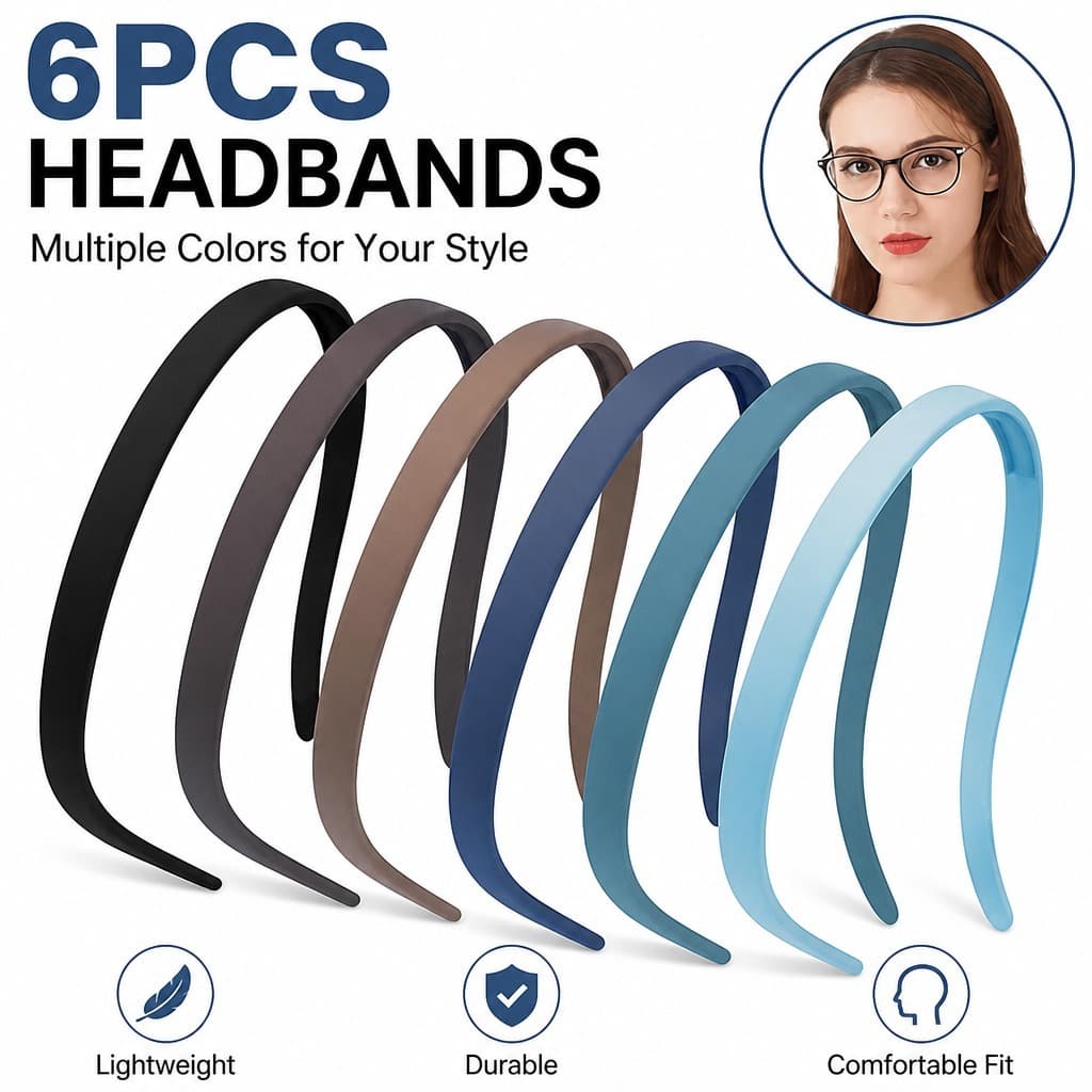 Faixa De Cabelo Fina Fosca Para Mulheres , Leve De 1.2 Cm Óculos , Franja , Voos E Estilo Diário