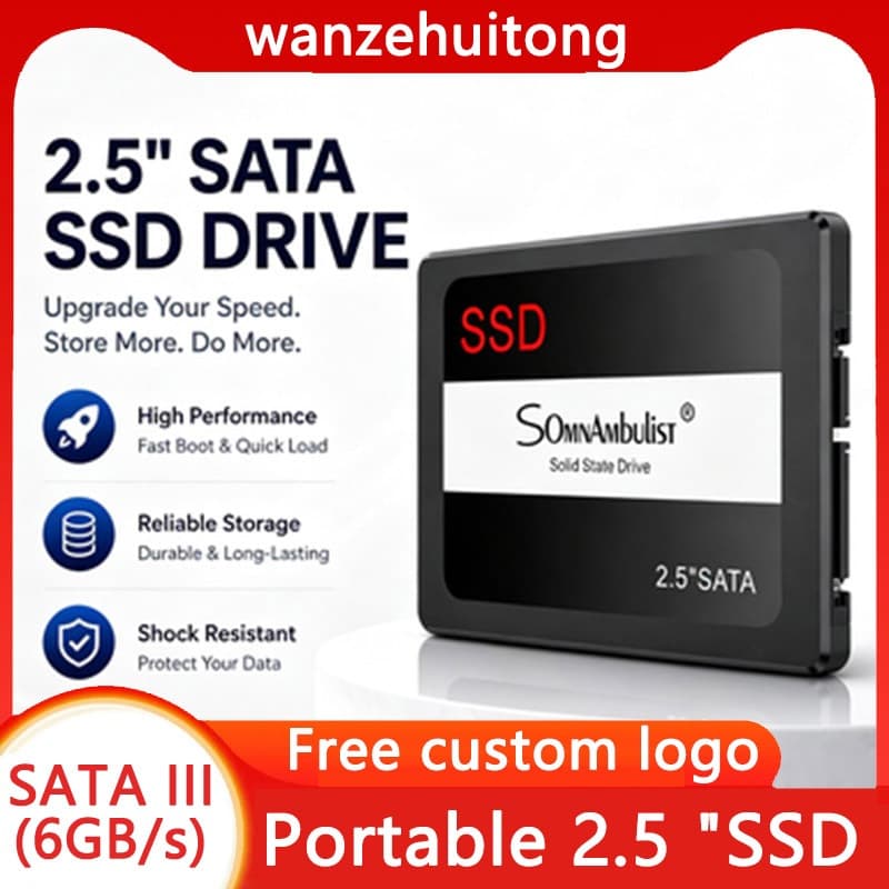 SATA III SSD 120GB-512GB Unidade de estado sólido integrada de alta velocidade e 2.5 polegadas