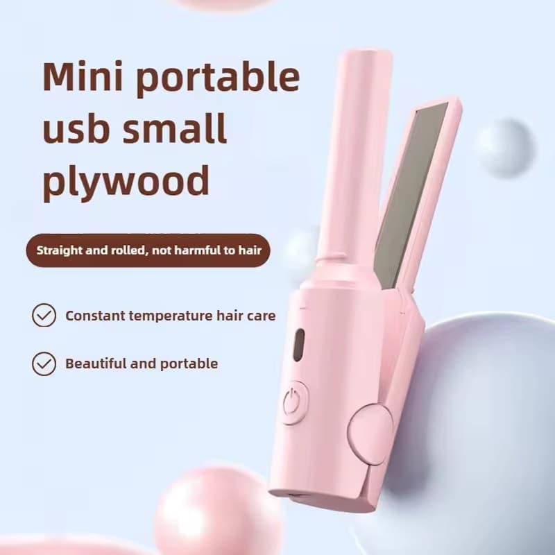 2 Em 1 USB Cabelo Alisador Portátil Mini Flat Iron Curling Travel