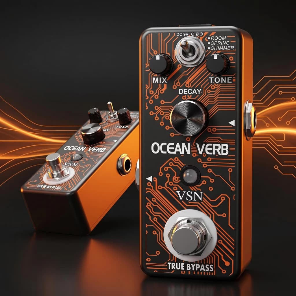 VSN Pedal De Guitarra Elétrica Efeitos Reverb Digital Oceano Verb Efetor Pedais Para Metal Escudo Estúdio Baixo