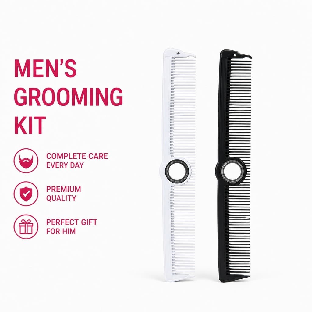 Pente De Barbeiro Giratório 360 Com Dentes Finos E Largos , Profissional Para Corte De Cabelo , Tesoura , Estilo De Salã