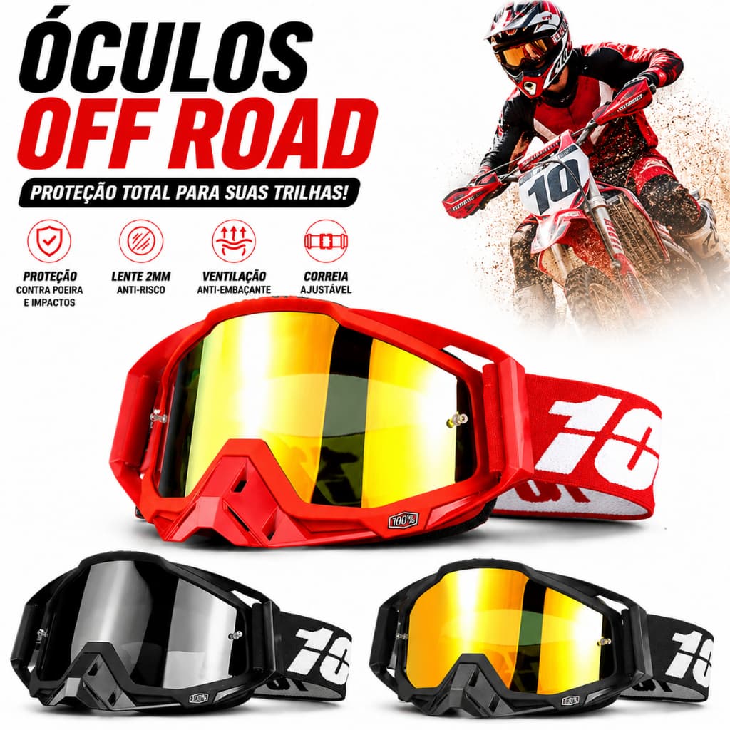 Óculos De Proteção Para 100 Motocross E Para-brisa Off-road