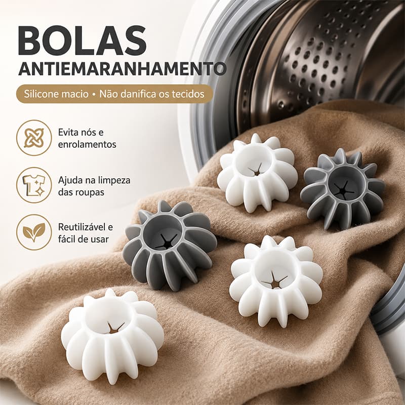 Kit 2/6/8/12 Bolas Removedor de Pelos Mágico Reutilizável Limpeza de Máquina de Lavar Silicone