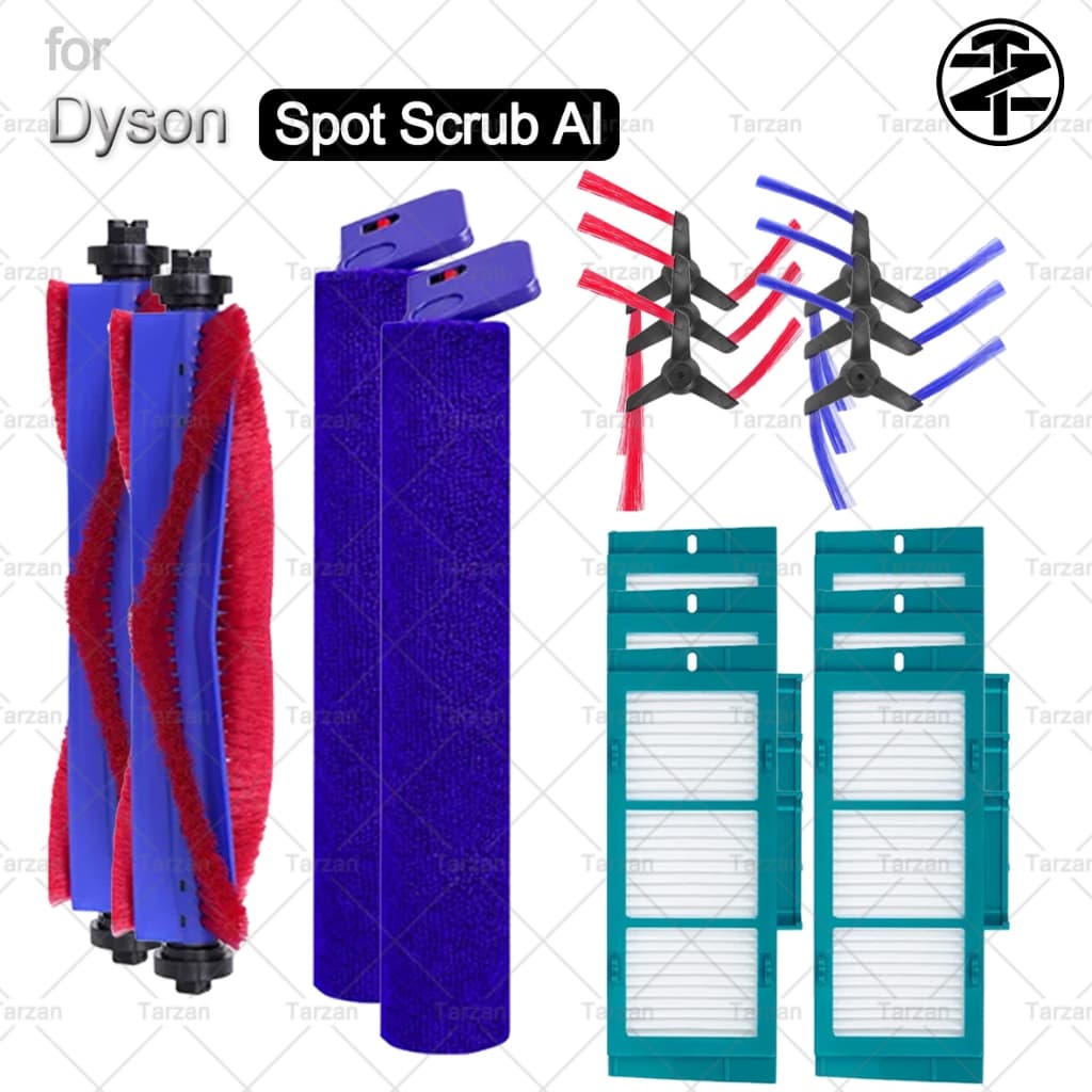Para Dyson Spot + Esfrega Ai Acessórios De Vácuo Robô Molhado E Seco : Escova Principal , Lateral , Filtro HEPA , Pano D