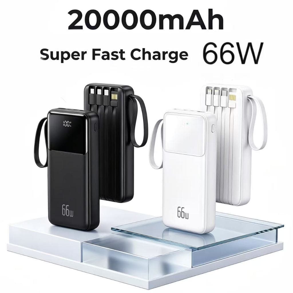 Carregador Portátil Power Bank Turbo 20000mAh 66W Premium iPhone Samsung Xiaomi