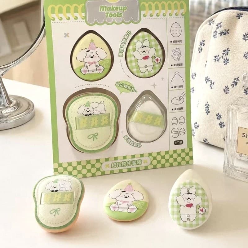 [Lista de venda quente] filhote de cachorro Marshmallow polegar Puff conjunto molhado seco maquiagem artista base líquid