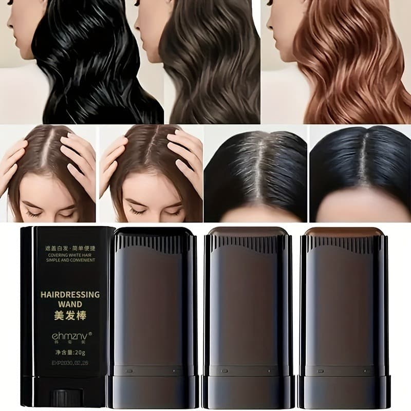 Bastão De Tintura De Cabelo De Três Cores-Aplicador De Cor Emergência Com Dentes De Pente , À Prova D'água E Resistente