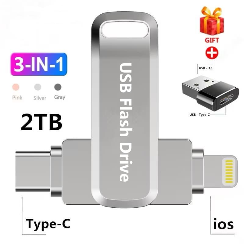 Unidade Flash USB De Dupla De Alta Velocidade , Bastão De Memória OTG , Armazenamento De Fotos Para iPhone/PC/Android ,