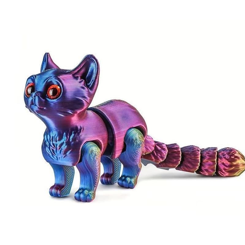 Figura de gatinho móvel conjunta 3d brinquedo infantil decoração de presente 10cm