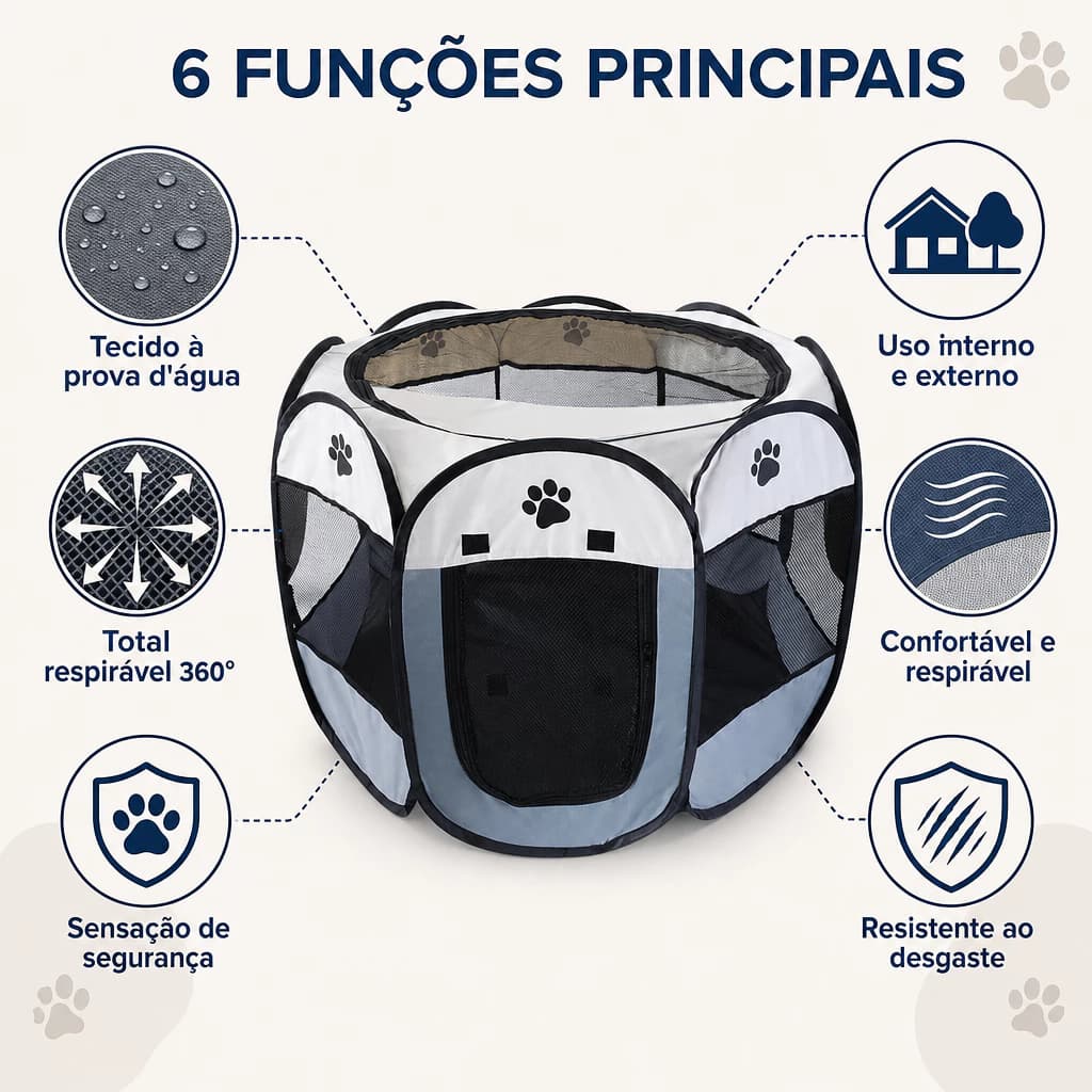 Casinha Para Pets Gatos Grande Dobrável Portátil Cercadinho Tenda 3 Cores Tecido Oxford