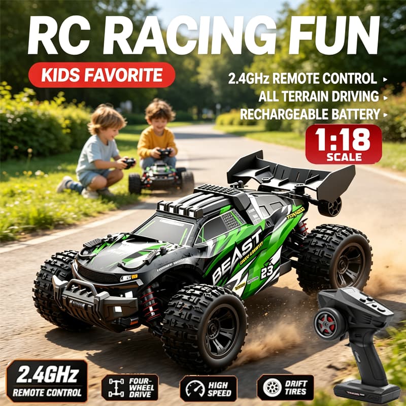 2.4G 1 : 18 60KM/H Ou 35KM 4WD RC Carro Com LED Carros De Controle Remoto Alta Velocidade Deriva Monstro 4x4 Caminhão Pa