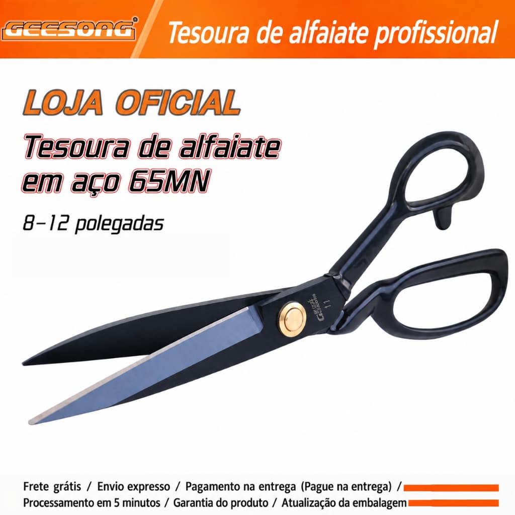 Tesoura de alfaiate profissional Geesong, tesoura de corte de pano doméstico, tesoura de alfaiate