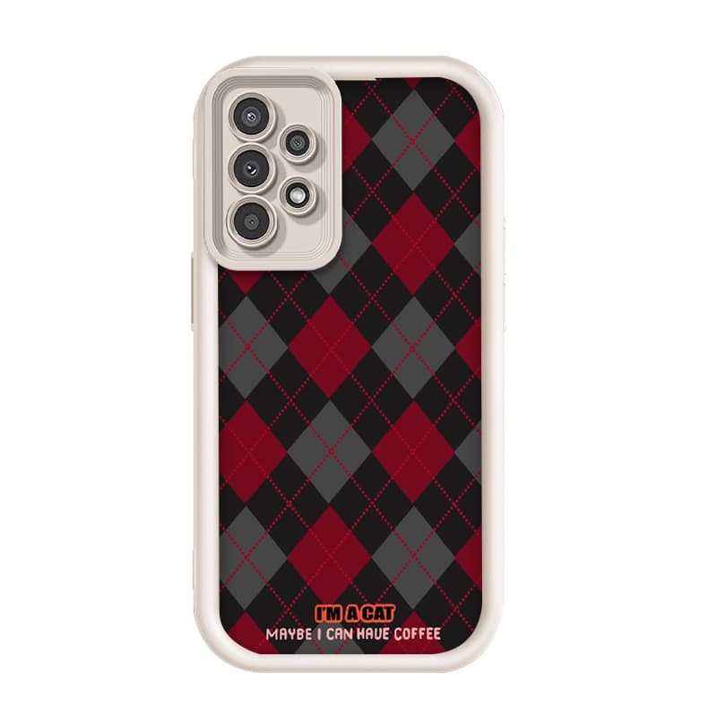 Para Samsung Galaxy A33/A33 5G , Padrão De Diamante Preto , Vermelho E Cinza , Capa De Telefone De silicone Anti-Queda