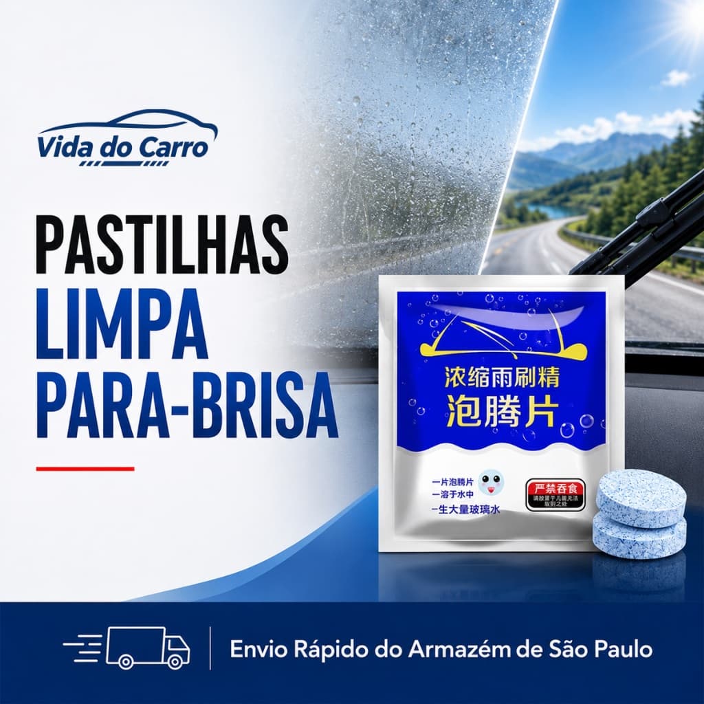Comprimidos Efervescentes De Limpeza De Vidro , Limpador De Pára-Brisa De Carro Sólido , Concentrado Para Todas As Estaç