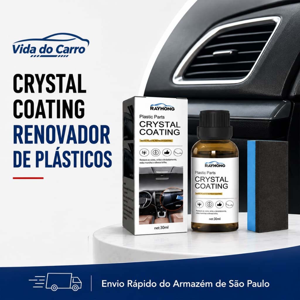 Restaurador Plástico Cristal Automotivo – Renova Painel, Para-choques e Faróis, Proteção UV