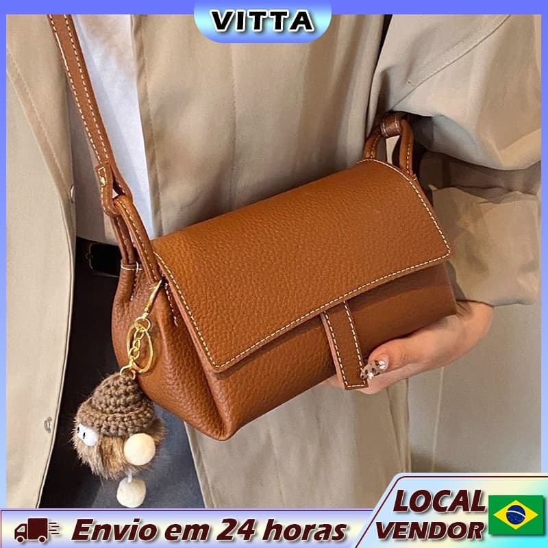 VITTA simples travesseiro saco pequeno Retro All-Match ombro mensageiro saco requintado moda feminina saco