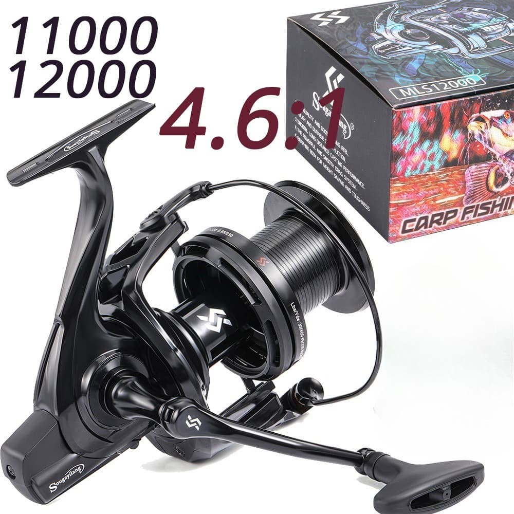 Sougayilang Max Drag 25kg Carretel De Pesca Giratório Direita/Esquerda Alça Intercambiável De Corte À Máquina Para Água