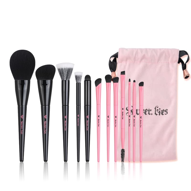 12Pcs Pincéis De Maquiagem Conjunto De Cosméticos Sintéticos Macios Pincel De Sombra Facial Com Bolsa De Armazenamento