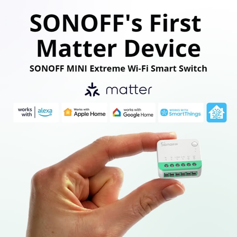 1-4 Pcs SONOFF MINIR4M Matter Wifi Interruptor Inteligente Mini Módulo De Automação Residencial Conexão Local Para Alexa