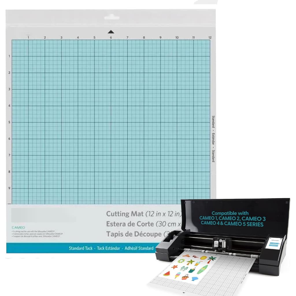 Kit 4 Base de Corte 30x30 Transparente Compativel Silhouette, Cameo - Com Cola Médio Fixação