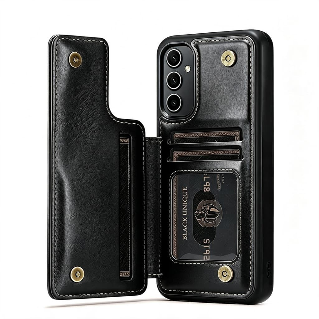 Capa carteira flip de couro para Samsung Galaxy S25/S24/S23/S22 Ultra Plus, proteção anti‑queda com fecho magnético