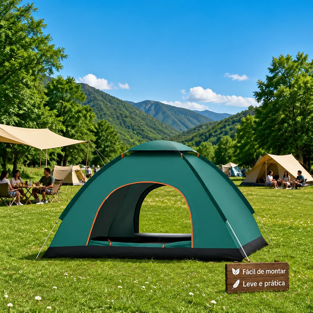 Barraca Camping 3 Pessoas - Barraca De Acampamento A Prova D'Água - Barraca Camping Praia  Proteção UV Portátil