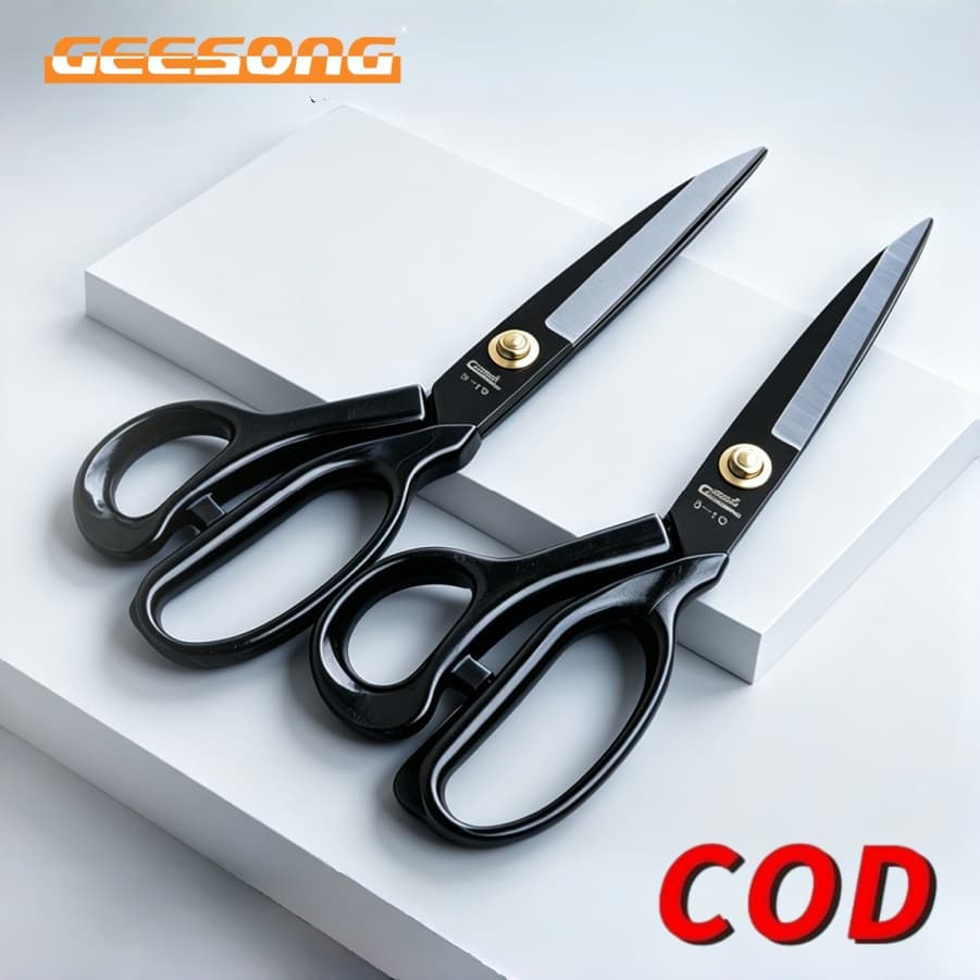 Tesoura de corte de tecido Geesong - Tesoura de alfaiataria profissional para roupas domésticas de costura, cabo de plás