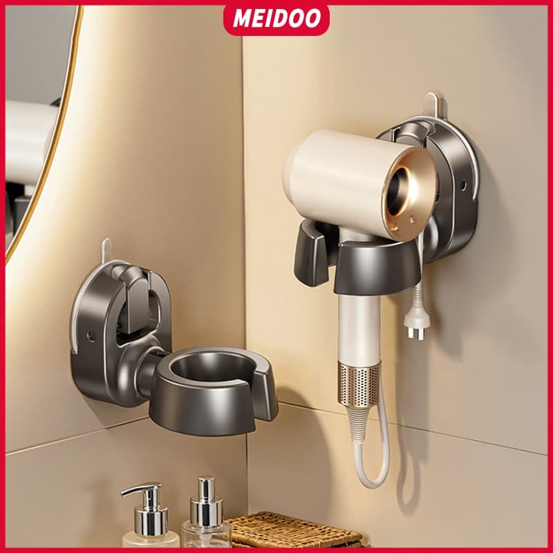 MEIDOO Suporte para secador de cabelo.fixação por ventosa, sem necessidade de furar