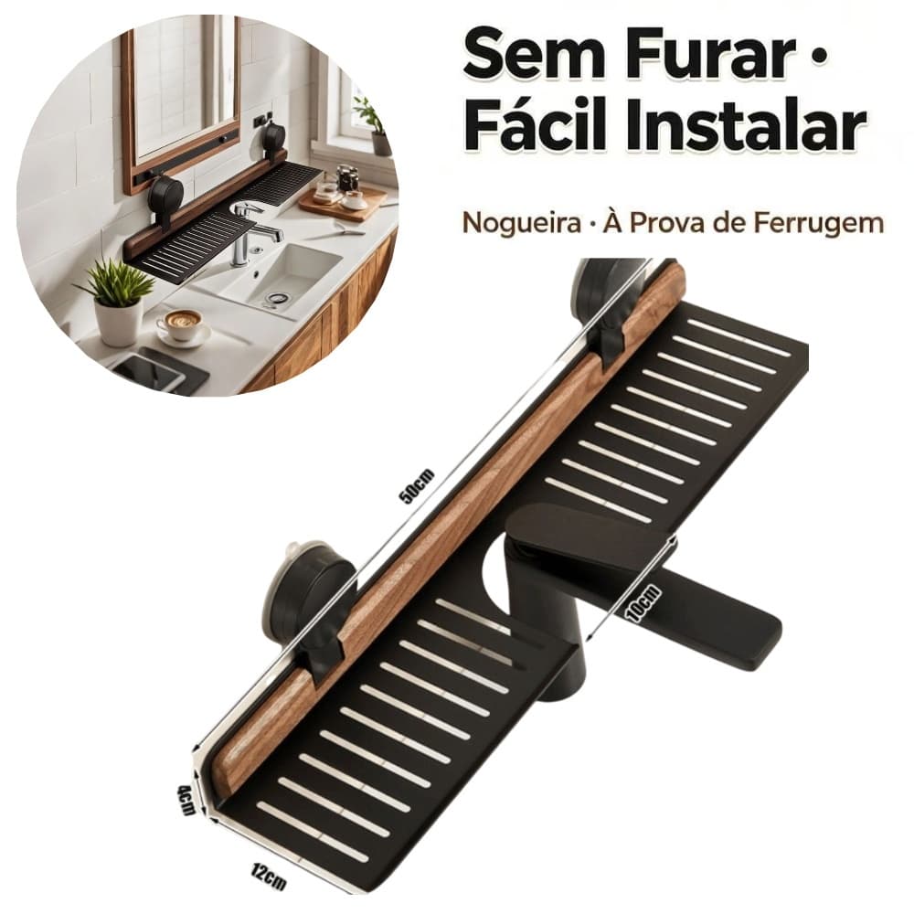 Rack De Armazenamento Resistente Montado Na Parede , Prateleira De Banheiro Sem Perfuração