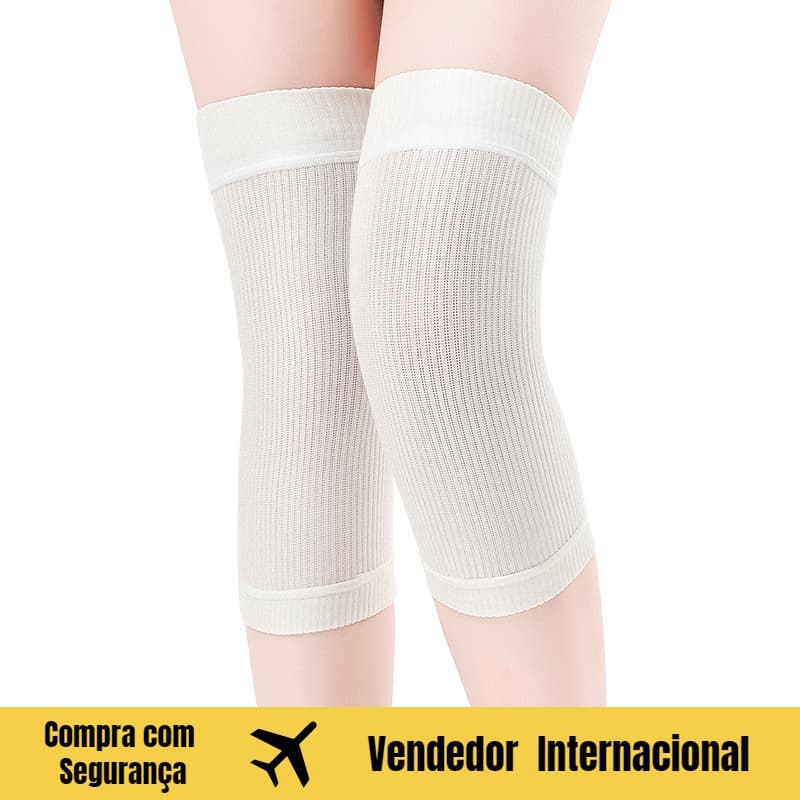 JC Mulberry Silk Joelheiras Manter Quente Casa Velha Pernas Frias Proteger Joelhos Frios Malha Respirável Joelheiras Fin
