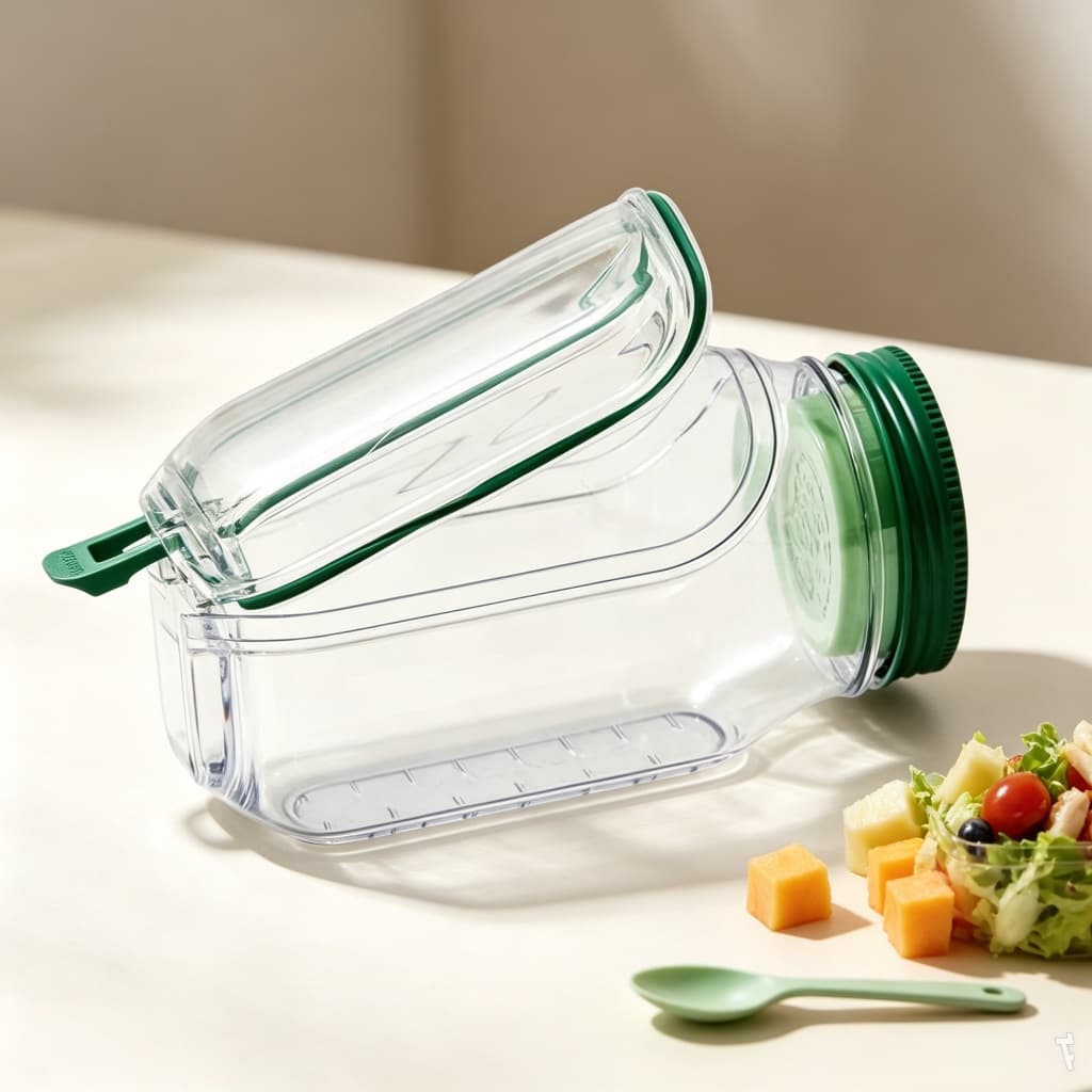 Copo Pote de Salada Portátil com Compartimento de Molho Marmita Saudável para Almoço