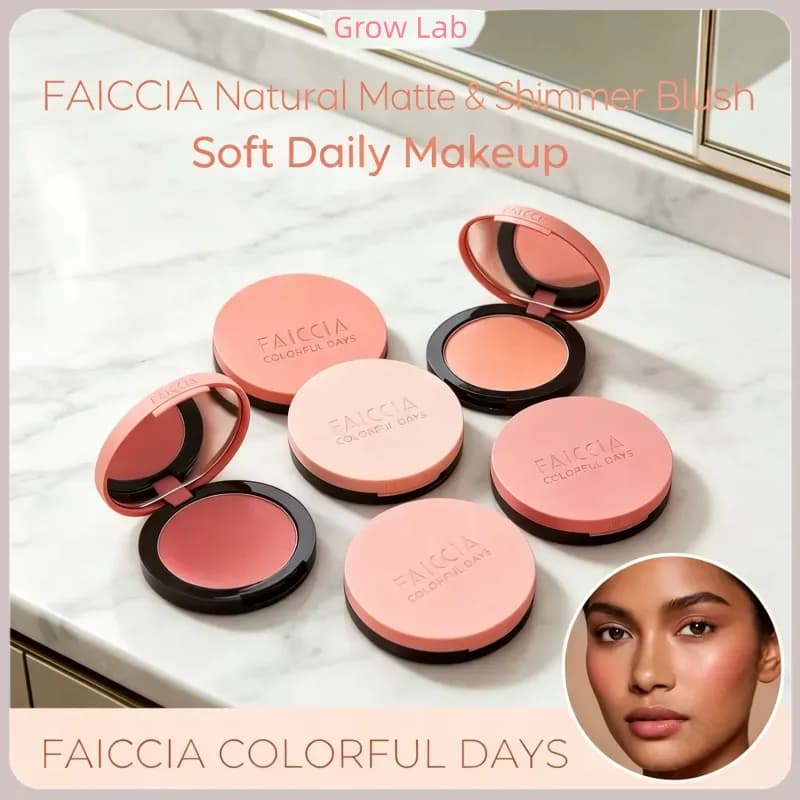 Blush Cremoso Textura Mousse Baixa Saturação Mate e Brilhante Look Nude Natural 6 Tons