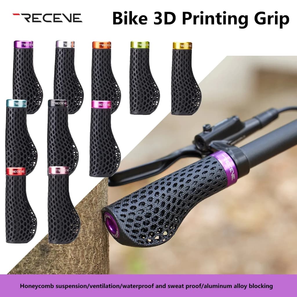 RECEVE Apertos De Bicicleta Impressos Em 3D , Guiador Ergonômico De Mountain Bike , Capas De Aperto Com Absorção De Choq