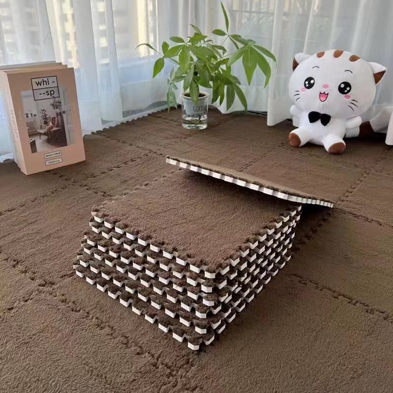 Tapete de pelúcia cortável para quarto, tapete à prova de som, costura, tapete de escalada