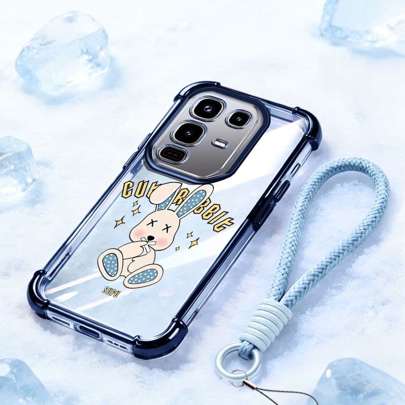 YBD Capa Transparente Para infinix Note 50 Pro 4G X6855 X6858 Protetora Roxo Graffiti Bear