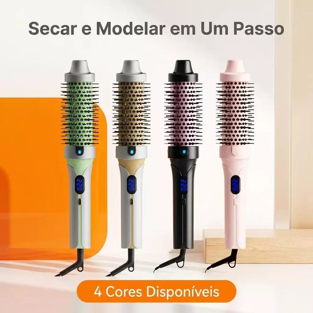 Escova Secadora De Cabelo 220 ° C Bivolt Hot Air Styler Alisador Volumizador Com Cerdas Protetoras