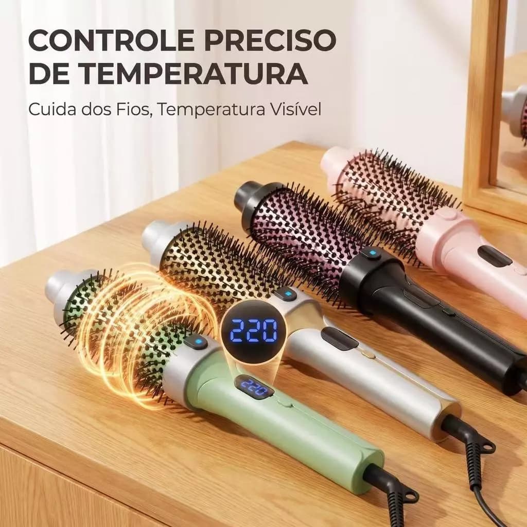 Secador E Modelador De Cabelo Com Escova De Ar Quente 127V/220V Alisador Volumizador 220 ° C Cerdas Protetoras
