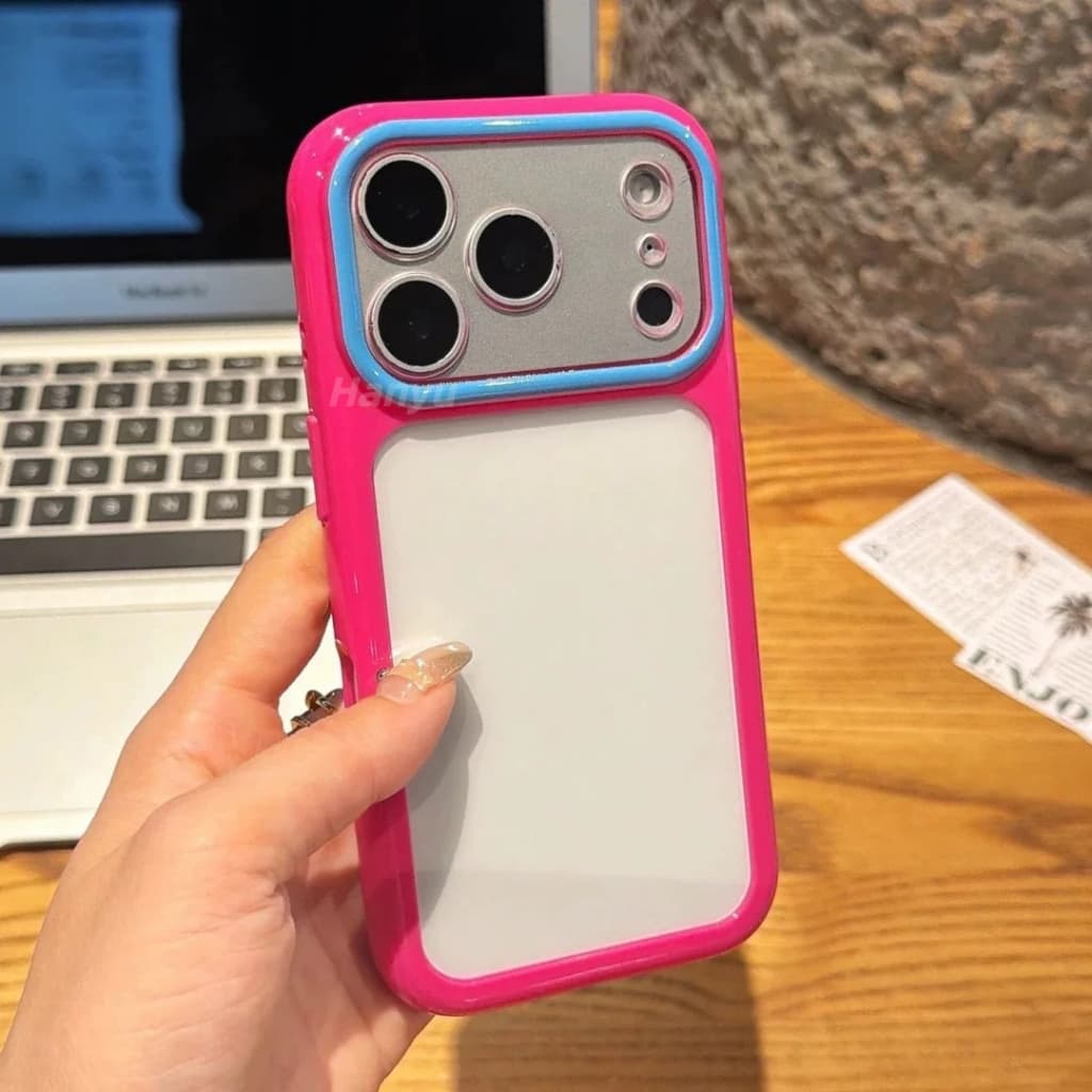 Capa De Telefone Acrílica Transparente Combinada Com Cores Dopamina Para iPhone 18 17 16 15 14 13 Pro Max Traseira De Pr