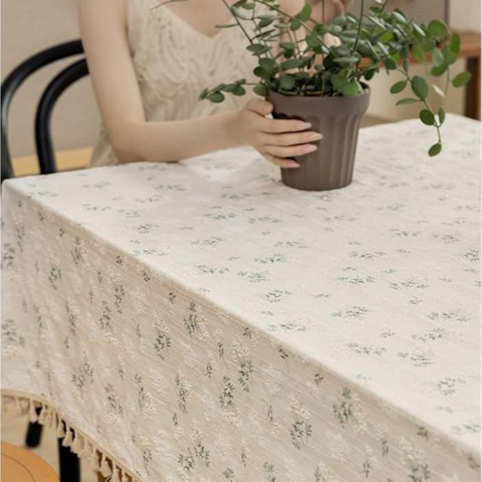 Toalha De Mesa De Renda Floral Para Mesas De Jantar De 6 Lugares ; Estilo Elegante E Romântico Perfeito Salas De Estar C