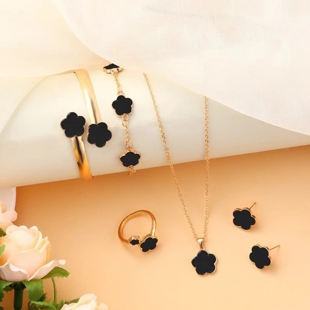 Elegante Imitação De Pérola Conjunto De Jóias Colar Brincos Anel Estilo Vintage Acessórios De Casamento