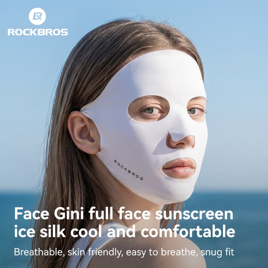 ROCKBROS Máscara Protetora Solar Facial Completa , Seda Gelada , Resfriamento , Proteção UV , Respirável , Ultraleve , B