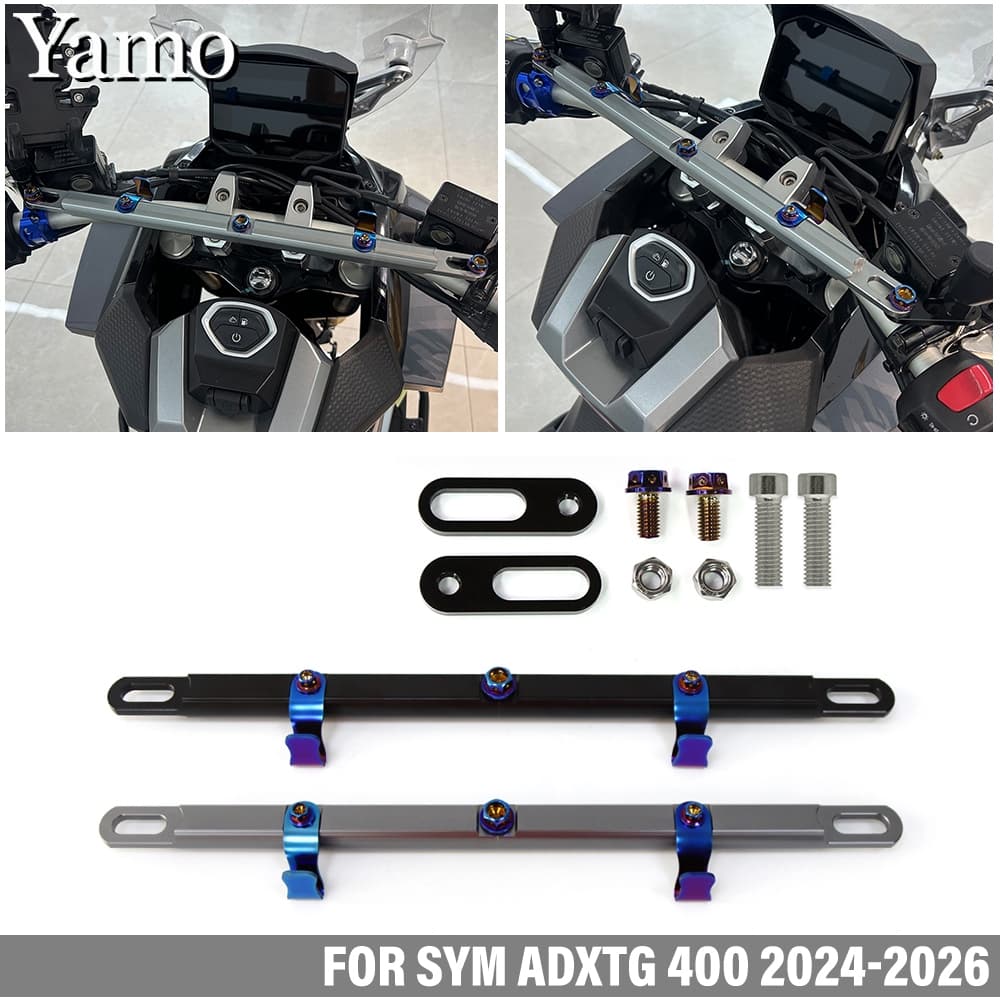Para SYM ADXTG 400 2024-2026 Guiador Extensão Pólo Motocicleta Barra Transversal Suporte Do Telefone Móvel Instalação