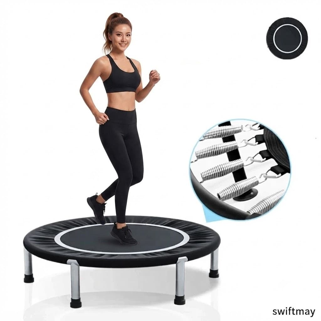 New Cama EláStica Mini Jump Profissional 200kg C/ Capa Aro De ReforçO Com Suporta Trampolim Fitness 1 Metro