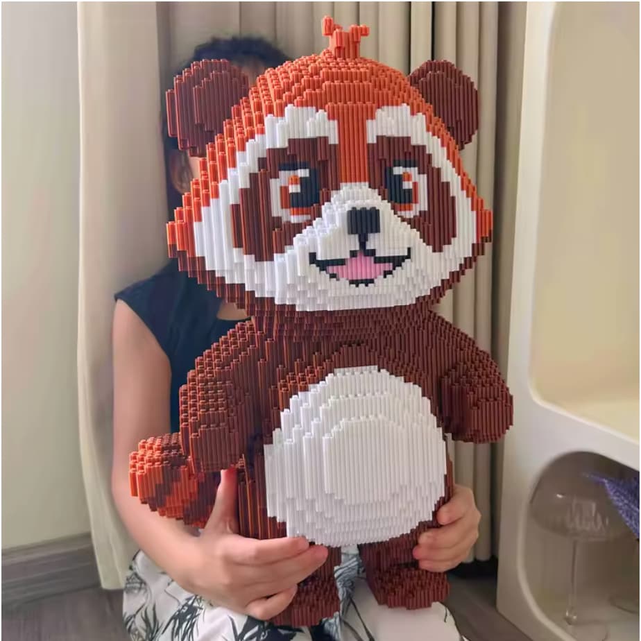 Kawaii 3D DIY Guaxinim Blocos De Construção Brinquedo Marrom Música Urso Banda Festa Figura Modelo Engraçado Animal Mont