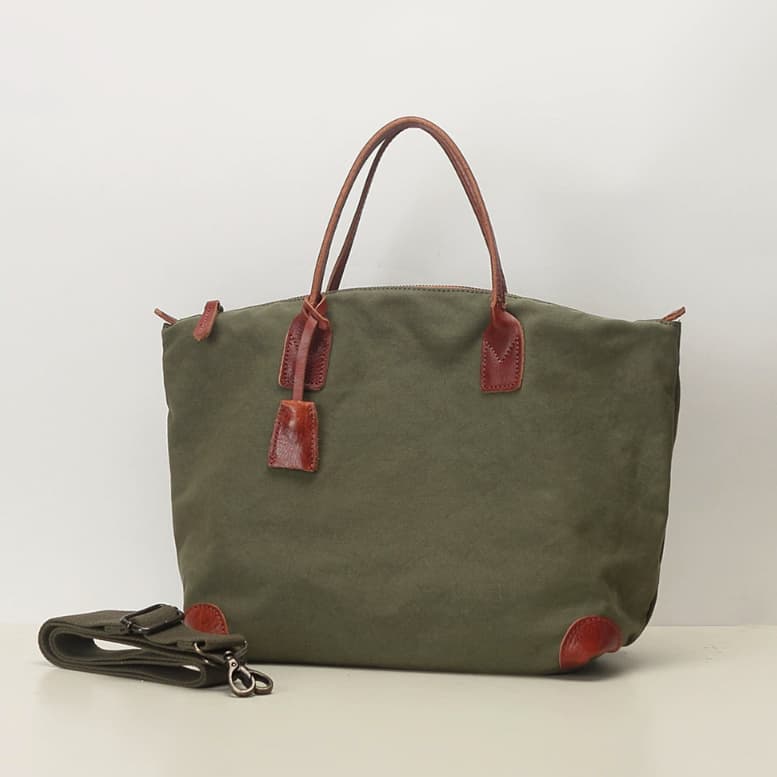Bolsa de ombro masculina novo estilo Original bolsa mensageiro feminina lona com primeira camada de couro simples bolsa