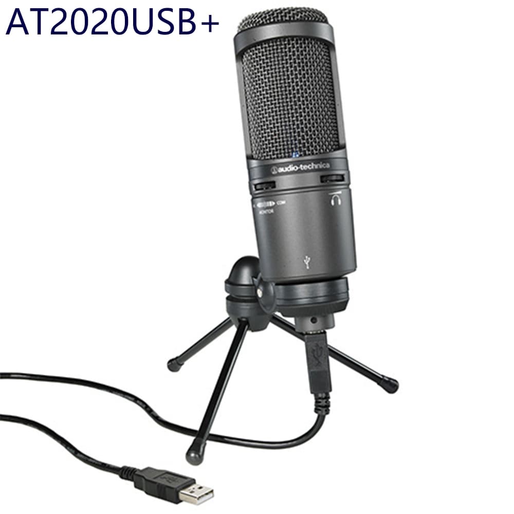 Audio Technica AT2020USB + Microfone USB PC Mic AT2020 Plus Condensador Cardióide Profissional Para Celular