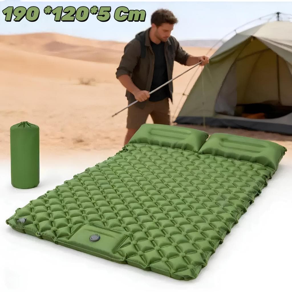 ColchãO InfláVel Casal Resistente AutomáTico Multiuso Camping 190 *120*5 Cm