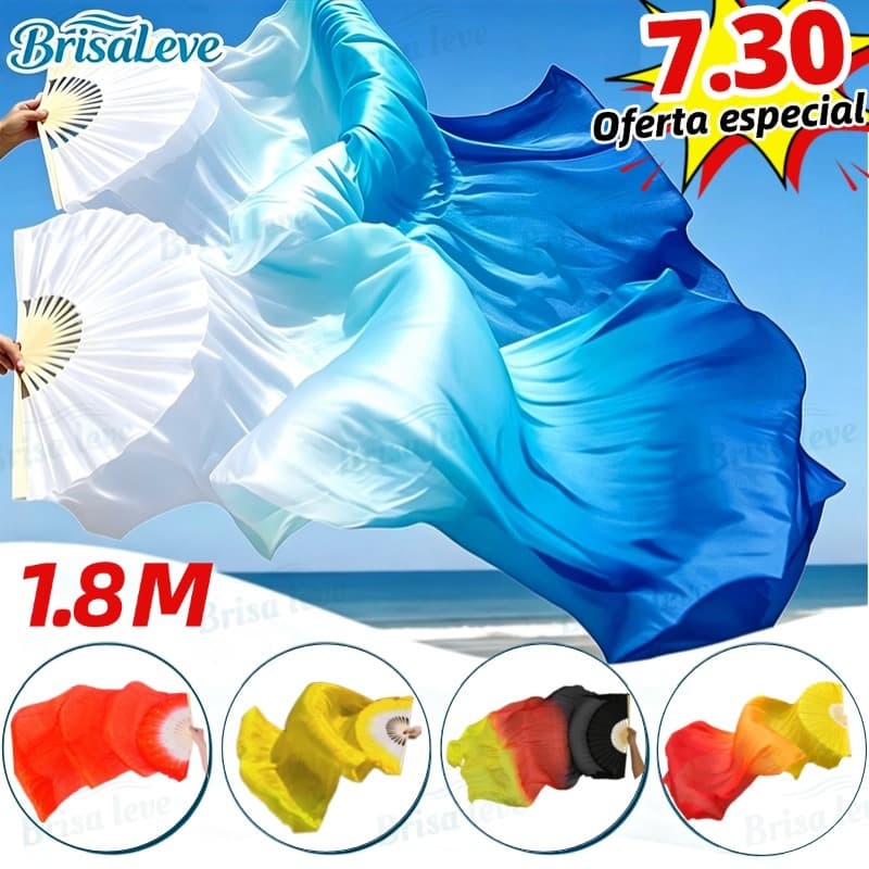 Ventiladores De Dança Do Ventre Véu De Bambu Ventilador De Seda DIY 1.8M