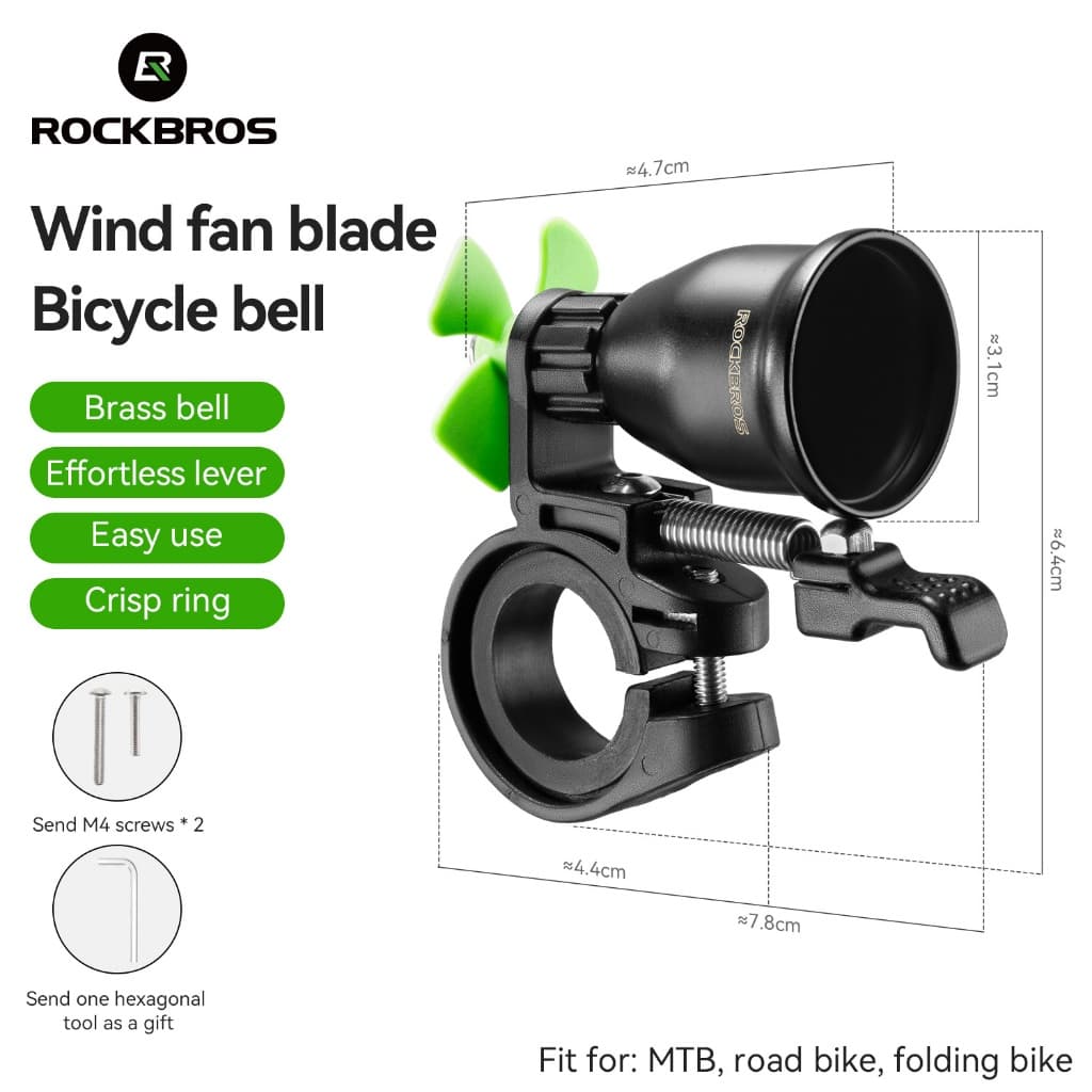 ROCKBROS Vento Ventilador Lâmina Bicicleta Sino Alto Nítido Liga De Cobre Guiador À Prova Dwaterproof Água Para MTB Estr